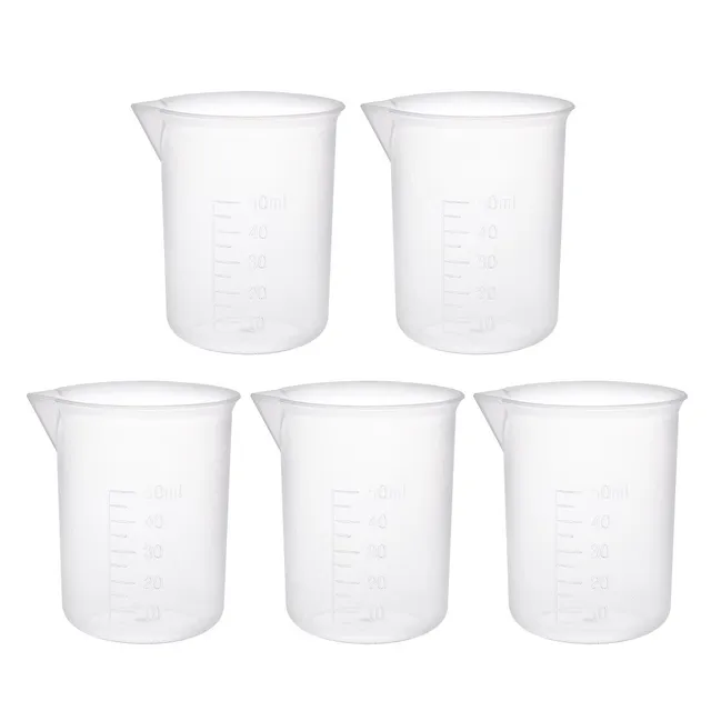Sourcing Map Industrial bécher gradué plastique 50 ml lot 5