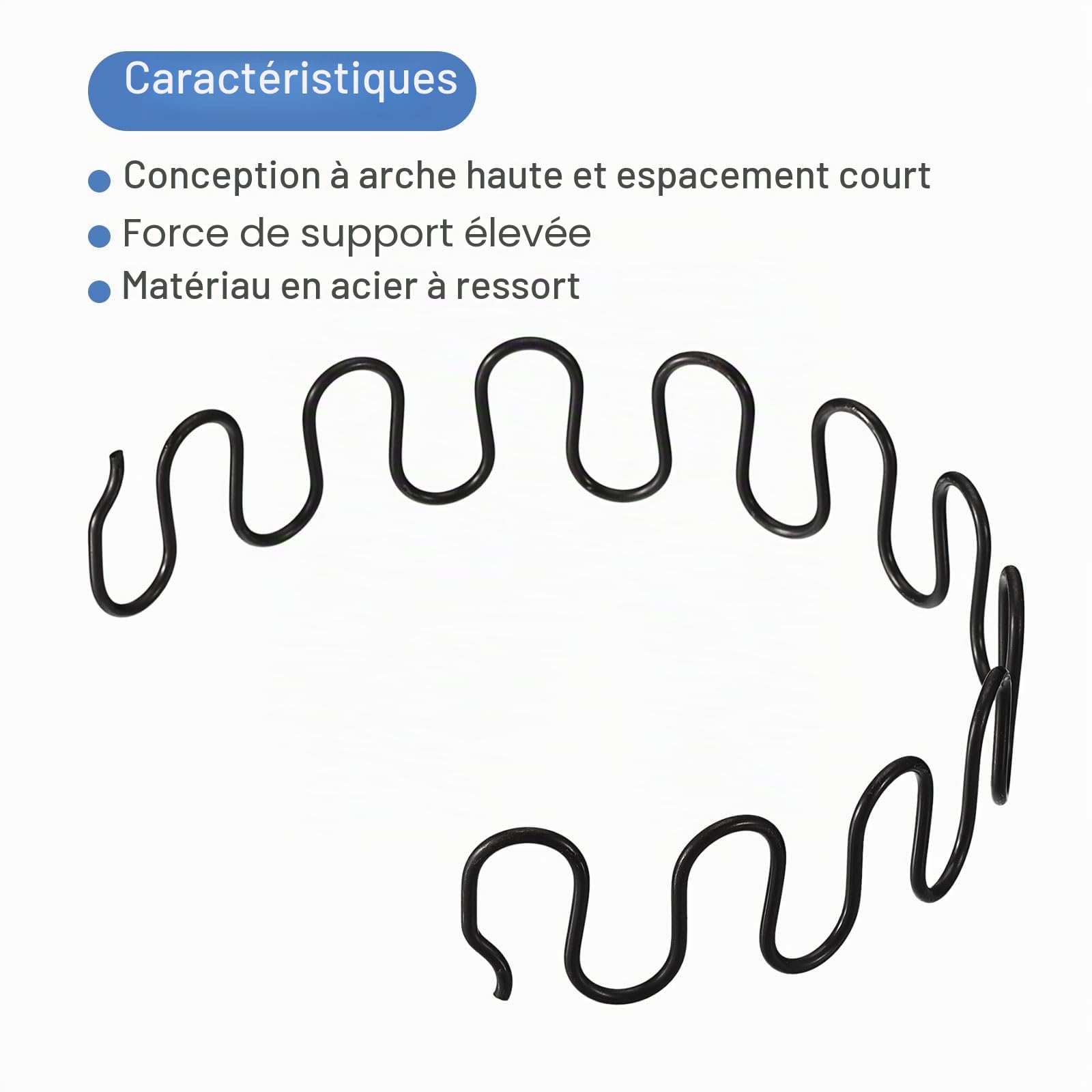 Sourcingmap Home & Garden Ressort canapé 500mm noir lot de 4