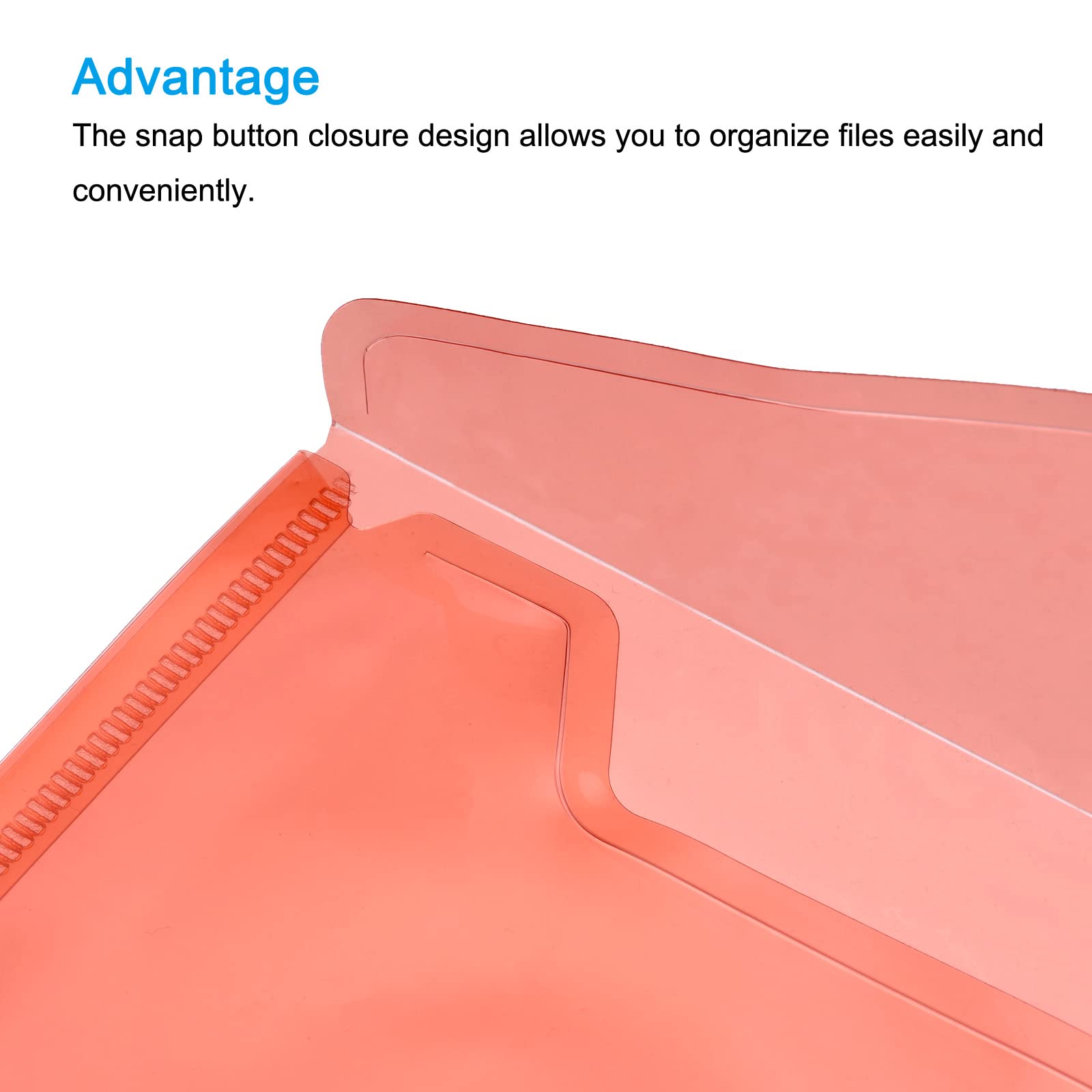 sourcing map Office pochette plastique A5 rouge bouton lot de 12