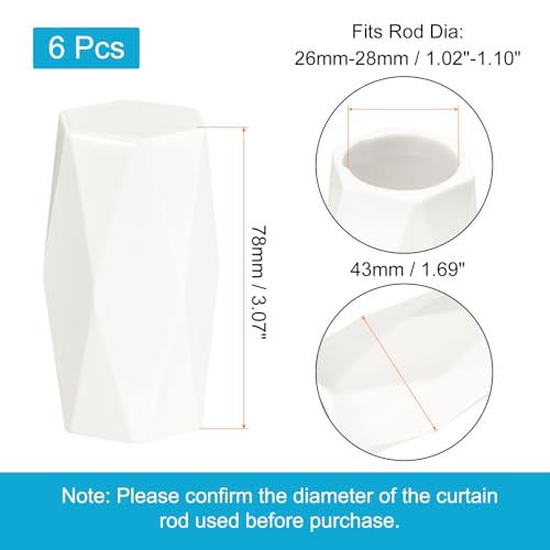 Sourcingmap 6 embouts tringle rideau blanc froid 26-28 mm