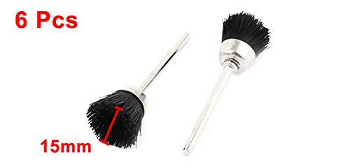 Sourcingmap Roue 15mm brosse nylon noir lot 6