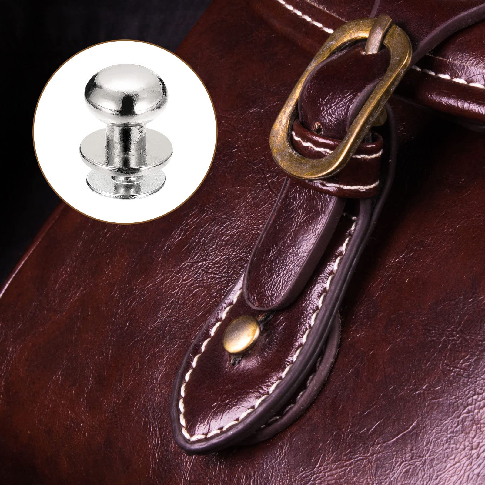 Sourcing Map Home & Garden rivet cuir 9mm argenté 15 pcs à vis
