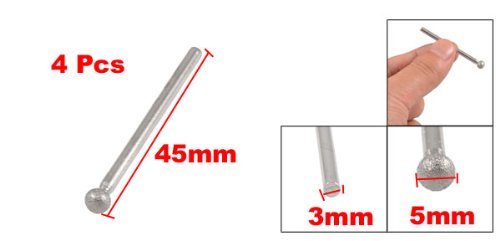 Sourcing Map 4 fraises diamant boule 5mm queue 3mm