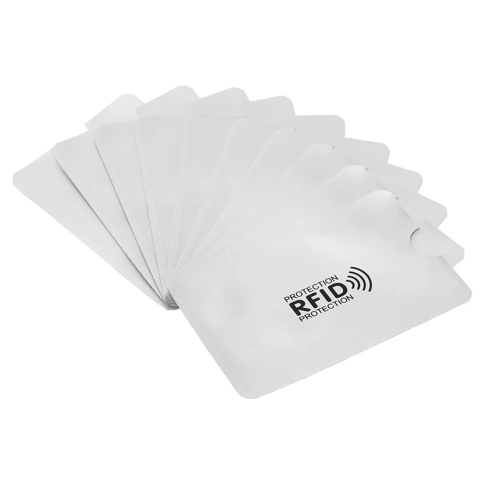 sourcing map Étui carte RFID NFC argenté lot de 30