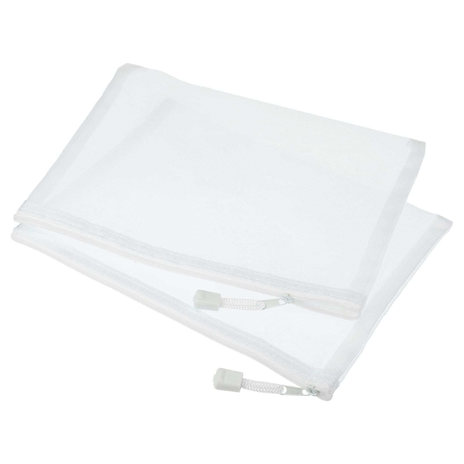 sourcing map pochette zippée A5 blanche x6 nylon