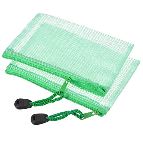 Sourcingmap pochette A6 zip verte lot de 3 PVC