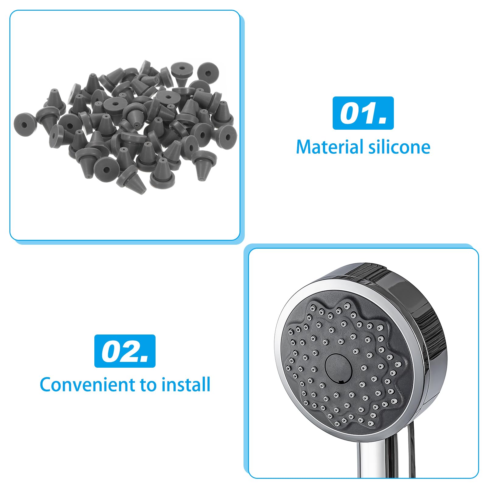 SOURCINGMAP Embouts Silicone Pommeau Douche Gris Foncé x5 12mm