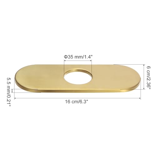Sourcingmap plaque trou évier or brossé 16 cm