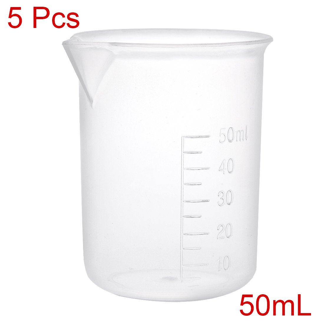 Sourcing Map Industrial bécher gradué plastique 50 ml lot 5