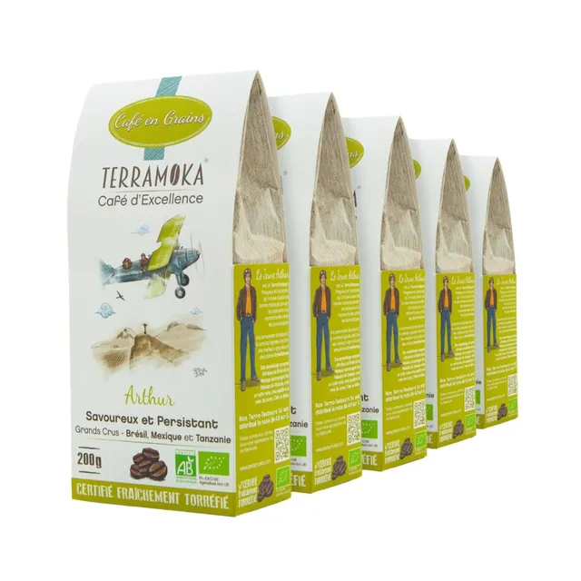 Terramoka Le jeune Arthur café en grains 1 kg bio corsé