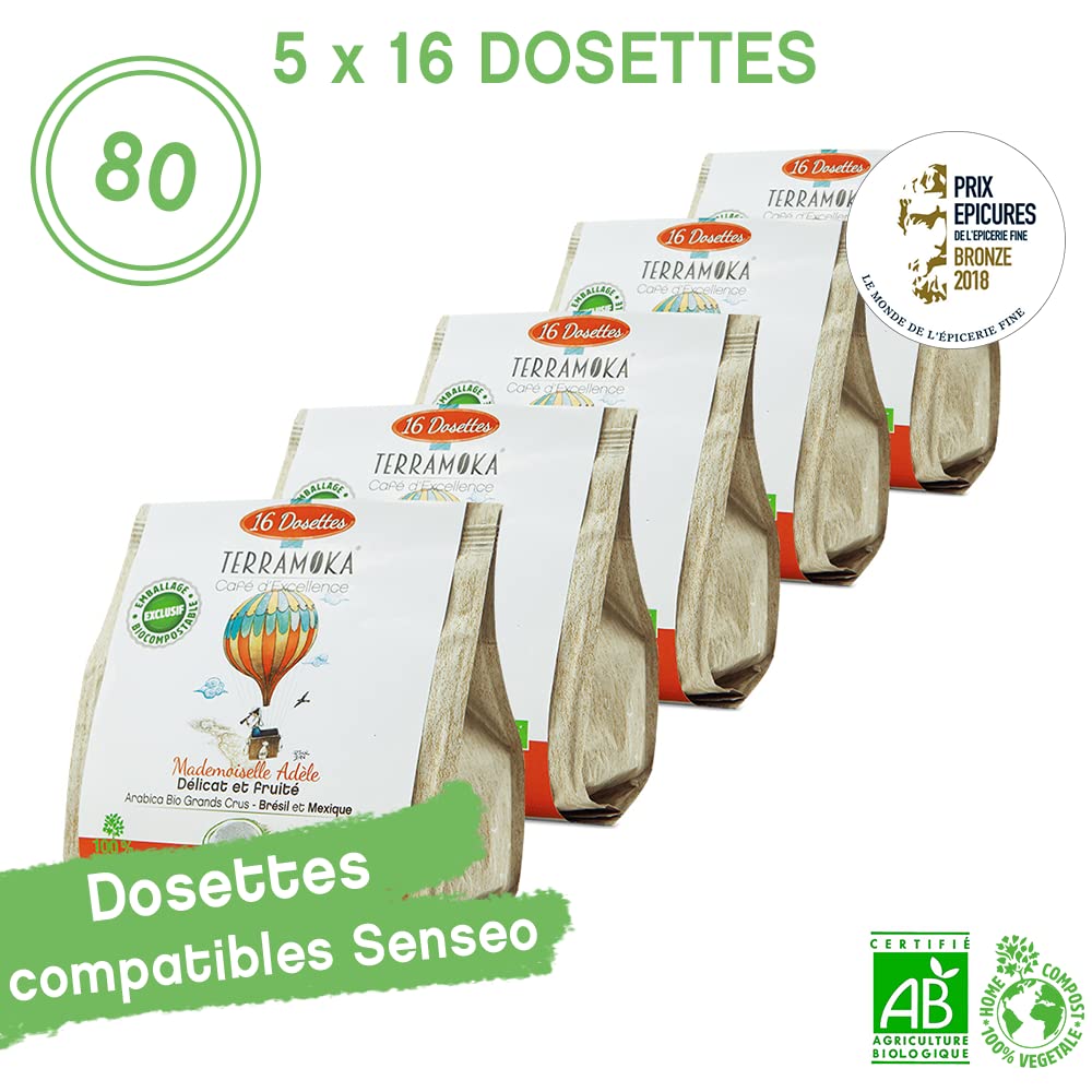 Terramoka Mademoiselle Adèle dosette Senseo bio x80 arabica
