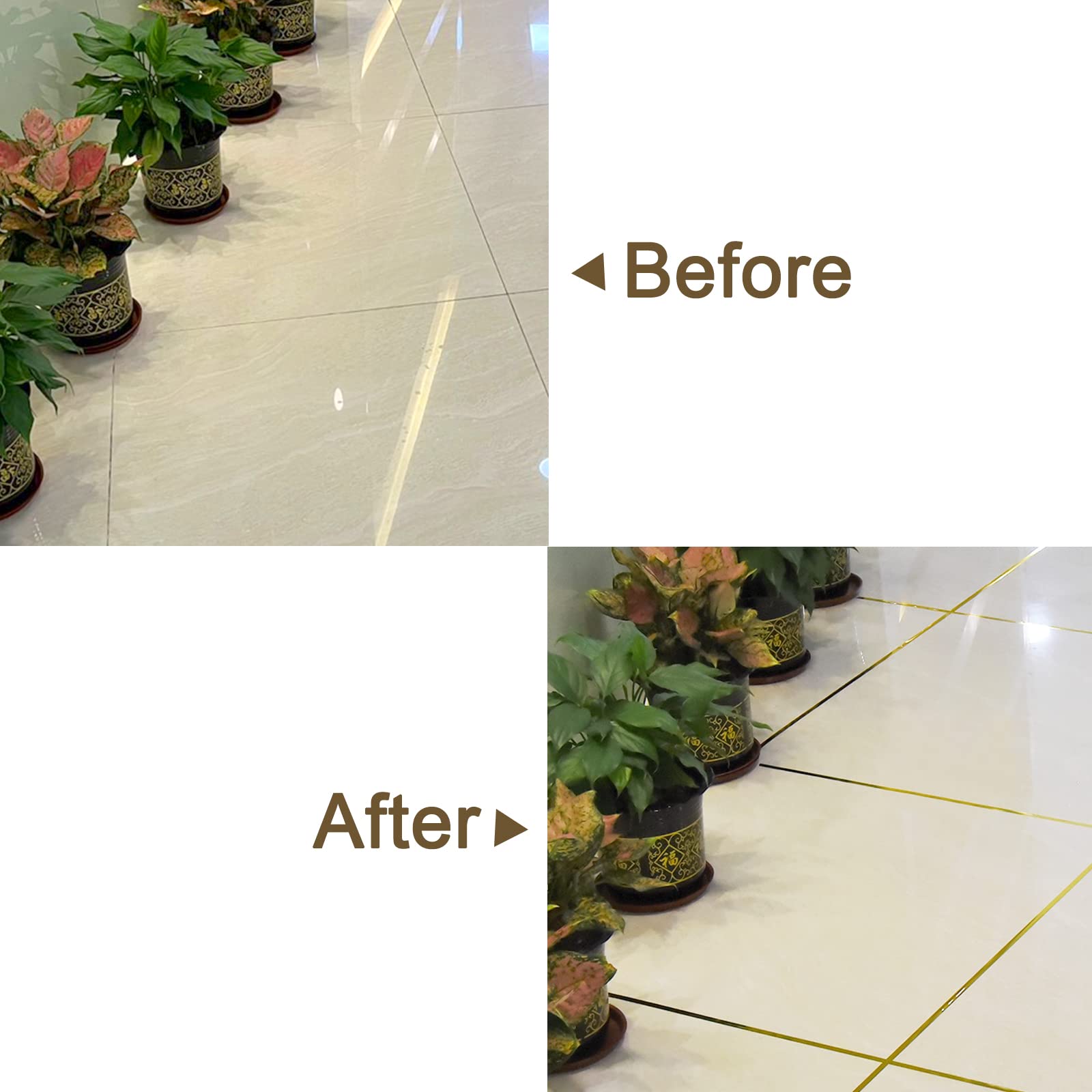 sourcing map Ruban Adhésif Carrelage Doré 8mm x 50m