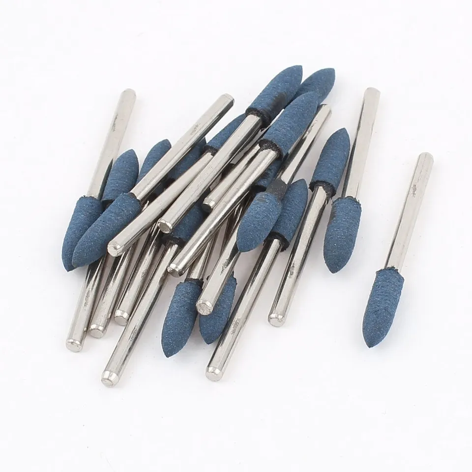 sourcingmap Lot 18 Meules sur Tige Caoutchouc Conique 5mm Bleu