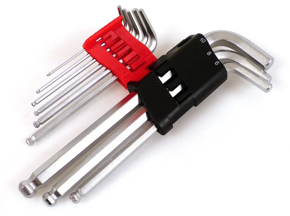 PRECISION STEEL Jeu 9 clés allen 6 pans 1,5-10 mm sphériques
