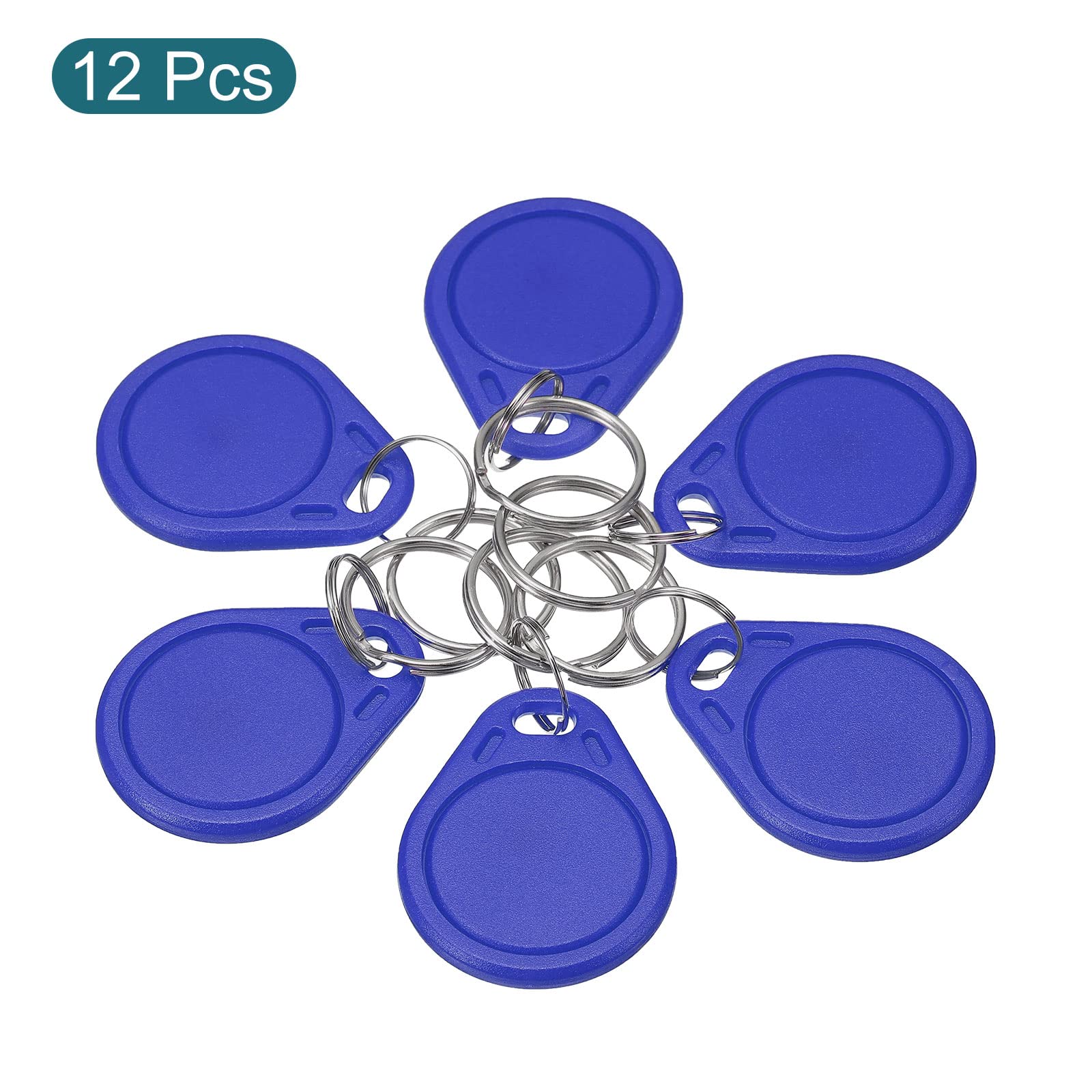 Sourcing Map Electronics porte-clés RFID 13,56 MHz bleu lot de 12