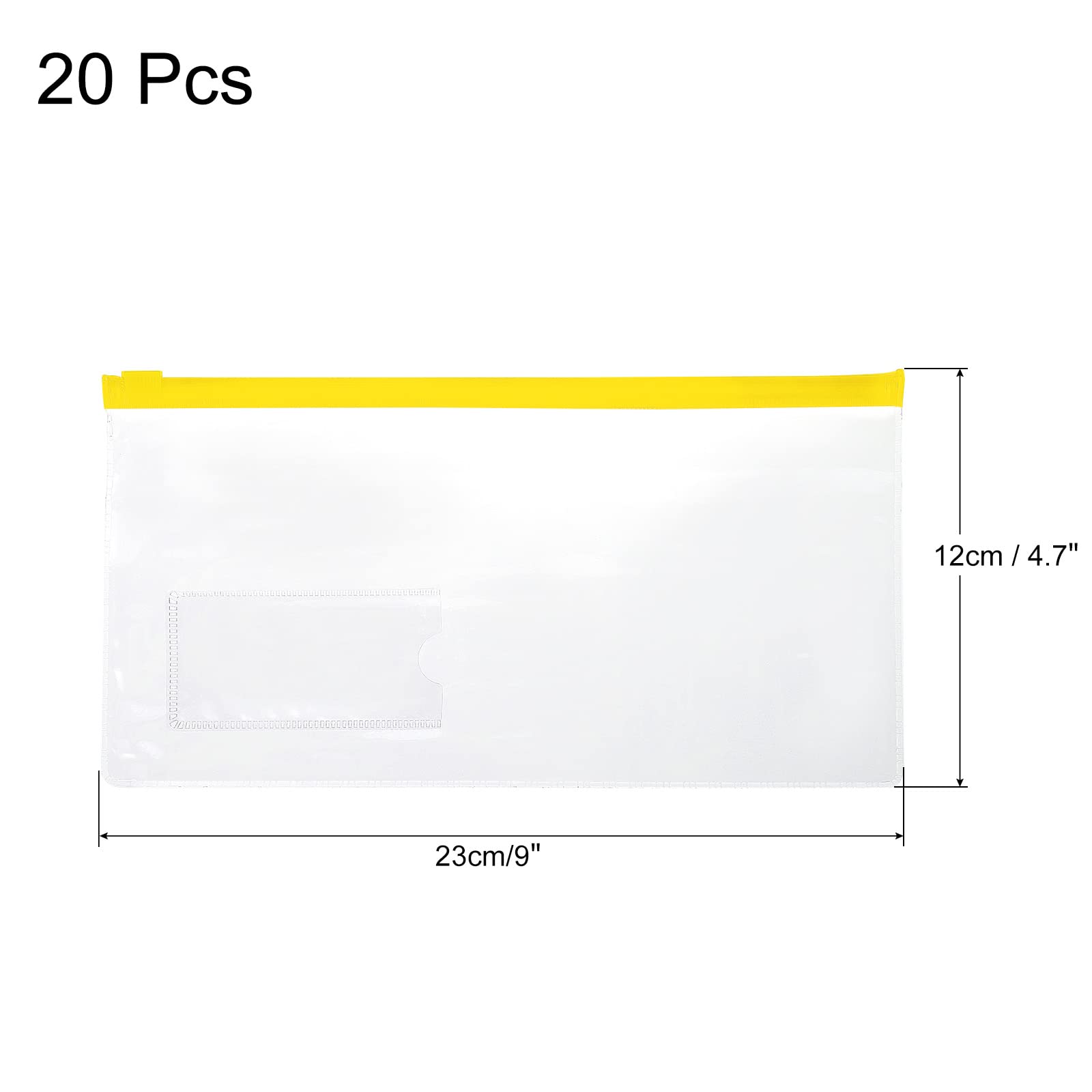 sourcing map pochette zippée A6 jaune x20 PVC