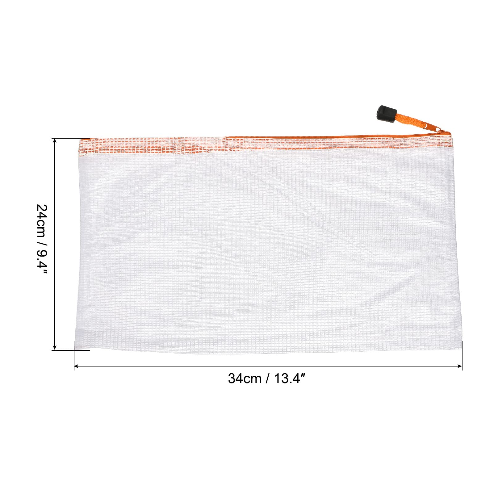 Sourcingmap pochette A4 zip orange lot de 12 PVC
