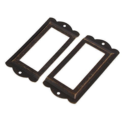 sourcing map Porte-Étiquette 85x42mm Bronze 8pcs avec vis