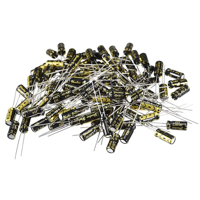 sourcing map 4.7uF 50V condensateur électrolytique 100 pièces 5x11mm