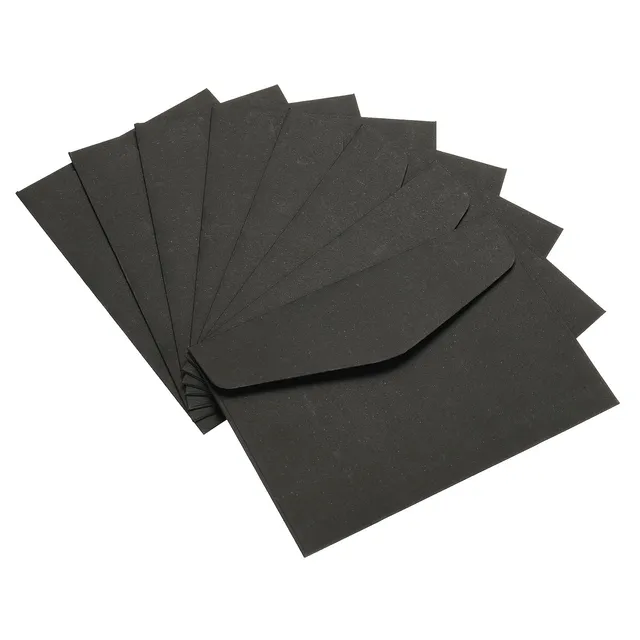 sourcing map Mini Enveloppes Noir 100 pcs 8,2x11,5cm papier