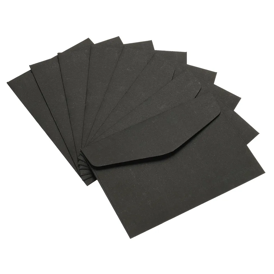sourcing map Mini Enveloppes Noir 100 pcs 8,2x11,5cm papier