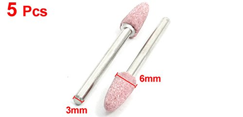 SOURCINGMAP pierre à meuler rose 6 mm lot 5 tige 3 mm