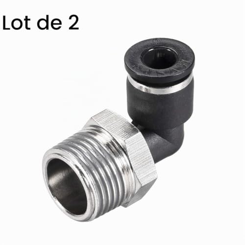 Sourcing Map MPL6-03 Raccord Pneumatique Coudé 6mm Lot 2