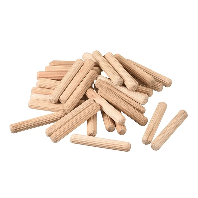 Sourcingmap Tourillons bois 8x50 mm brun clair lot 50 cannelés