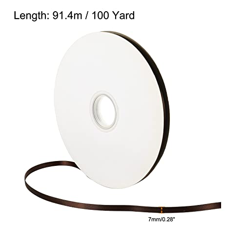 sourcing map ruban satin marron 7mmx91,4m rouleau double face