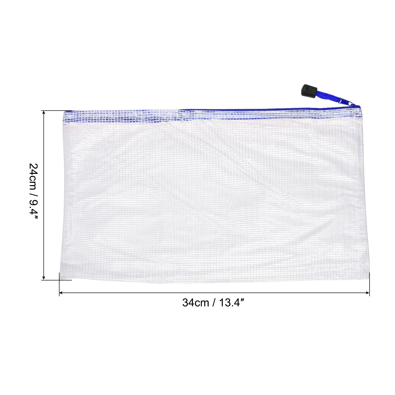 sourcing map A4 pochette zip bleu marine lot de 12