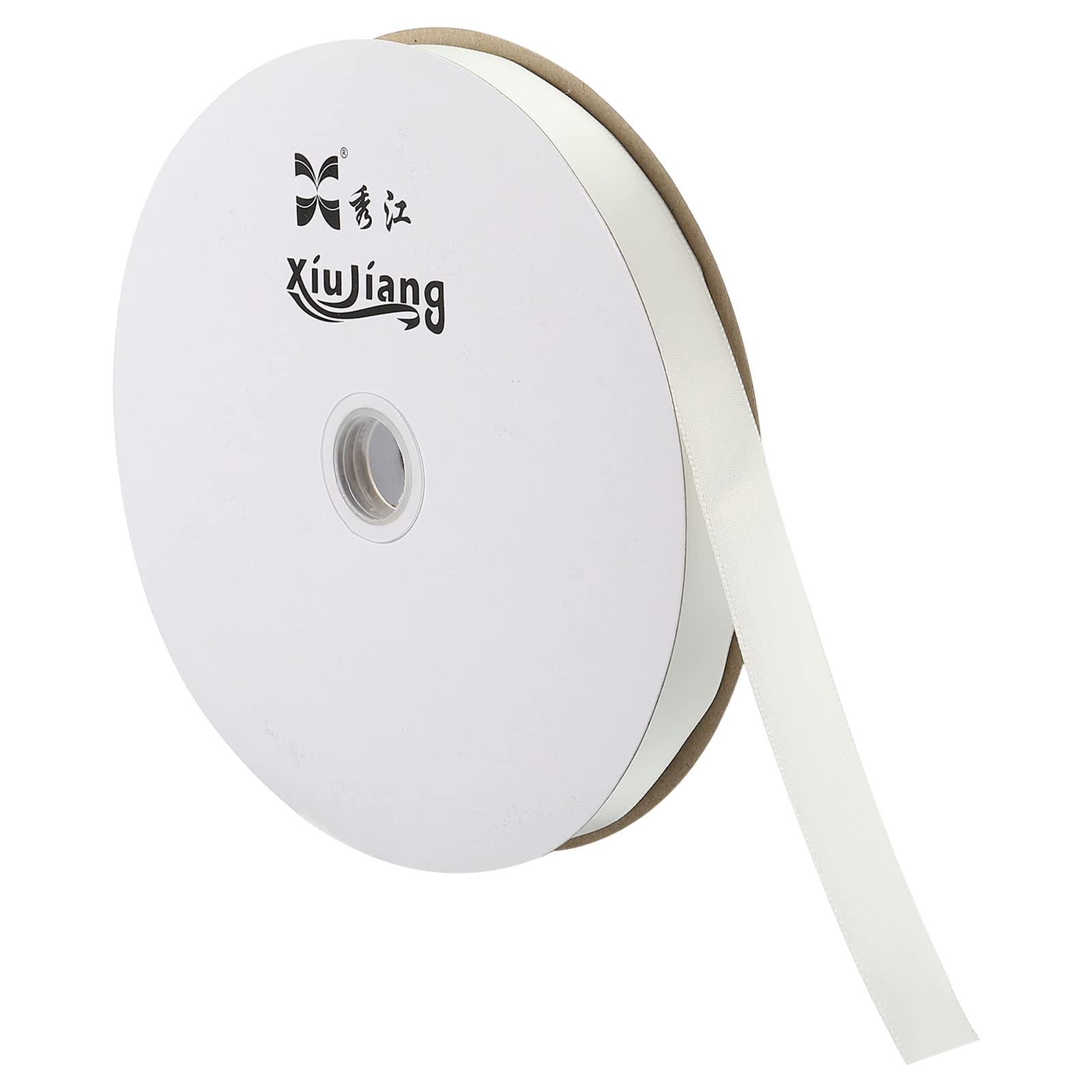 Sourcingmap Ruban Satin 20mm x 91,4m Blanc Brut Polyester