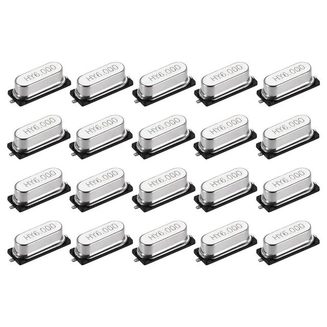 sourcing map Oscillateur Quartz 6MHz 20Pcs CMS 49SMD