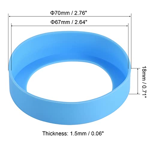 sourcing map Home Garden housse silicone 67mm bleu lot 4 antidérapant