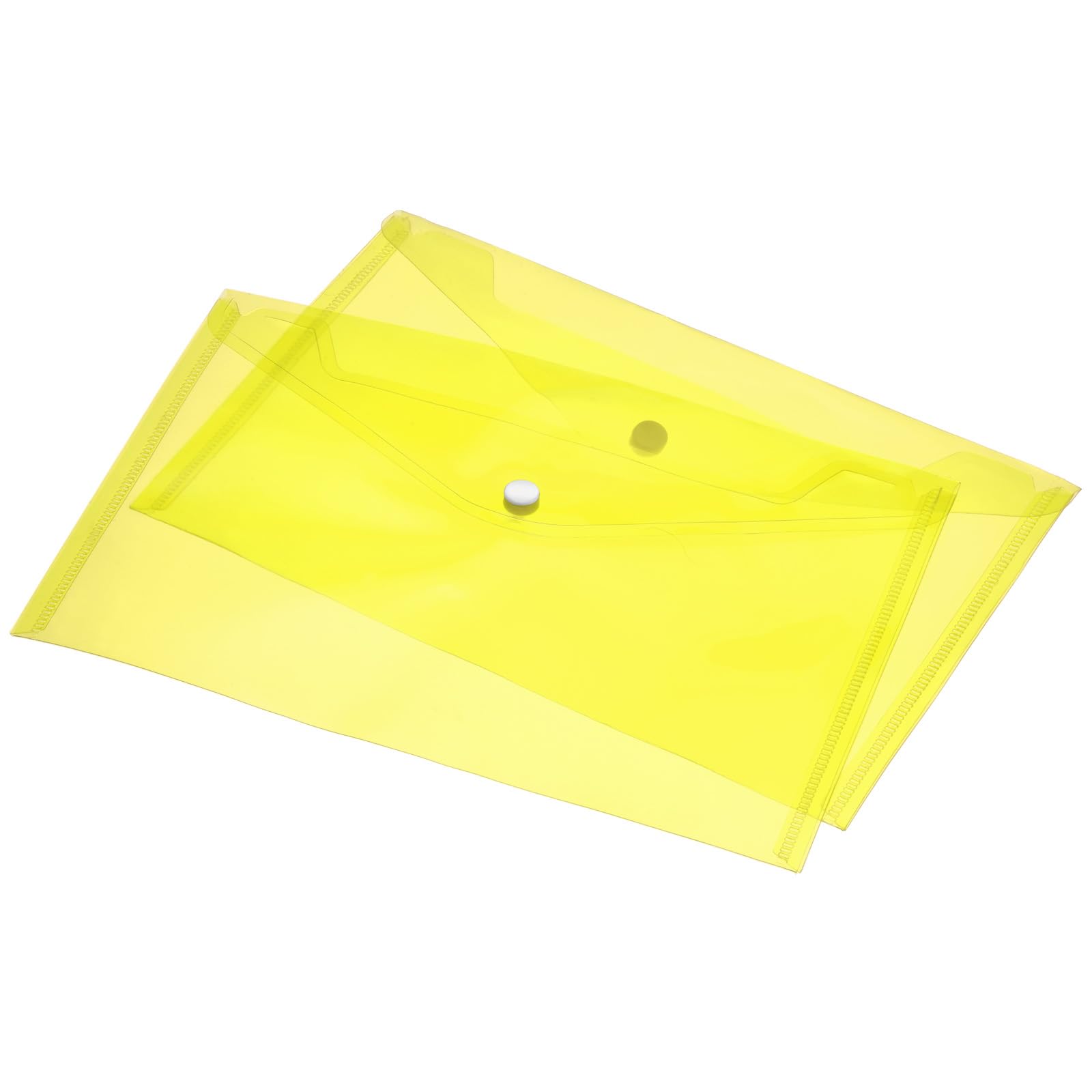 Sourcingmap chemise A4 bouton jaune transparente PP