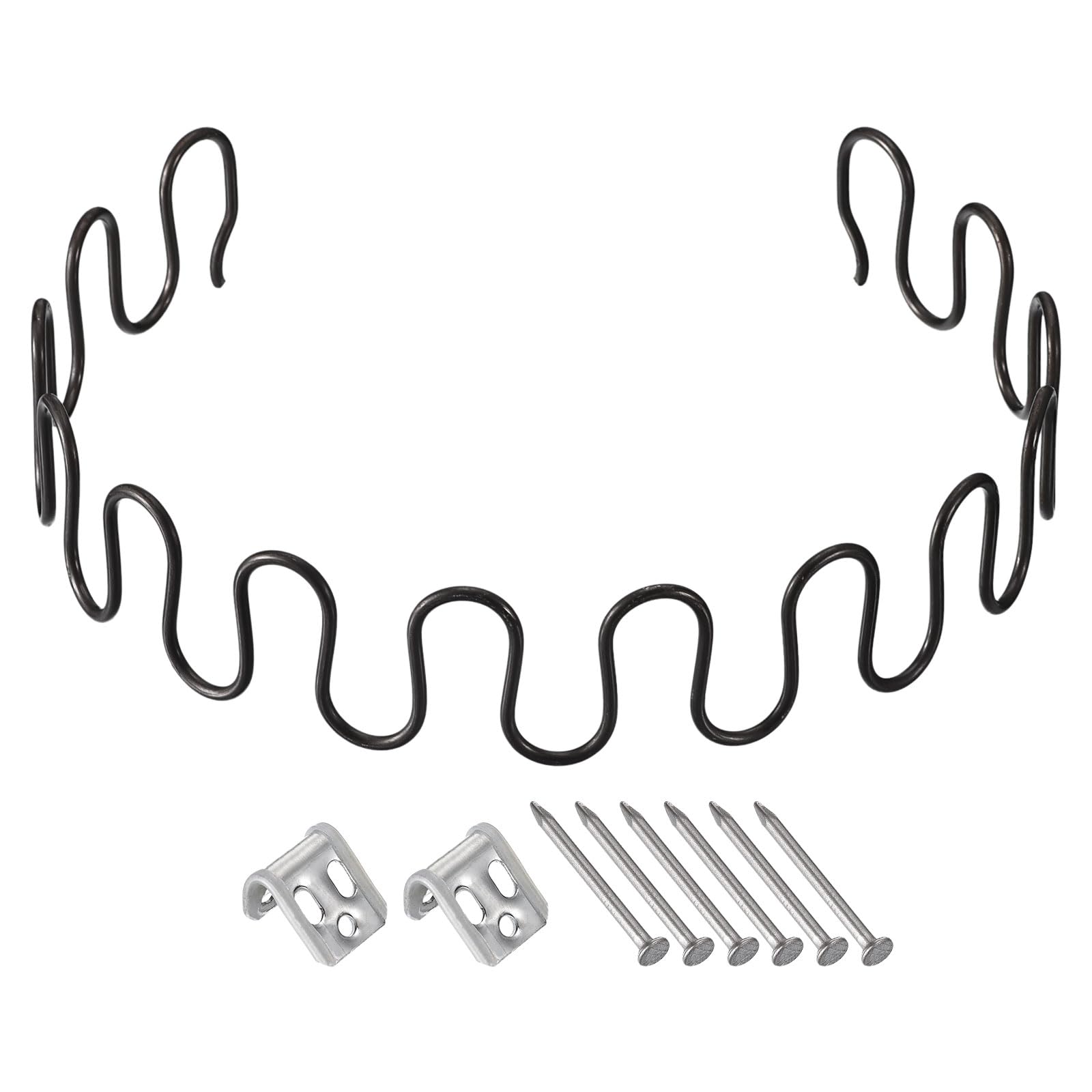 Sourcing Map ressort canapé acier 600 mm noir avec clips