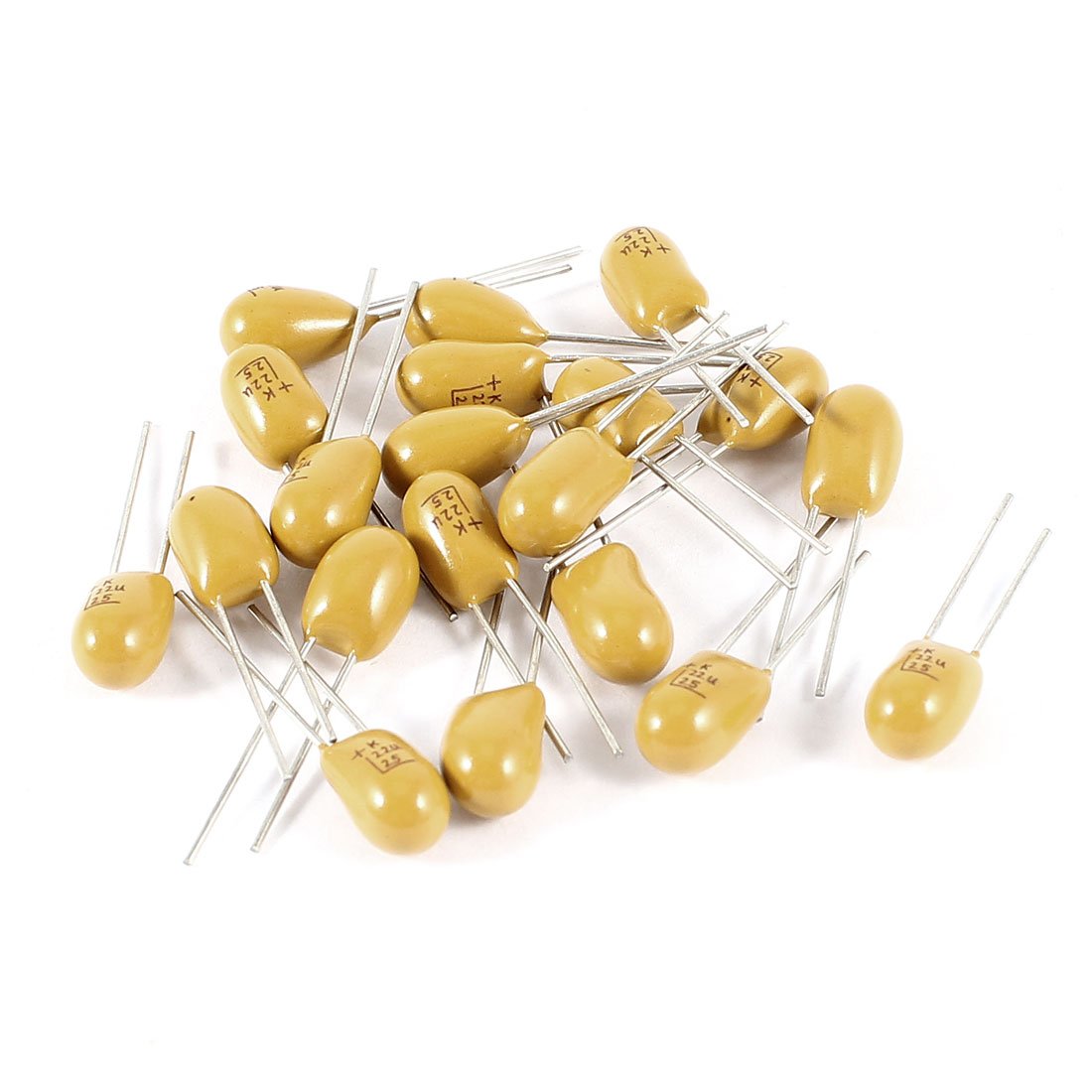 Sourcingmap Condensateur Tantale 22µF 25V Lot 20 Jaune
