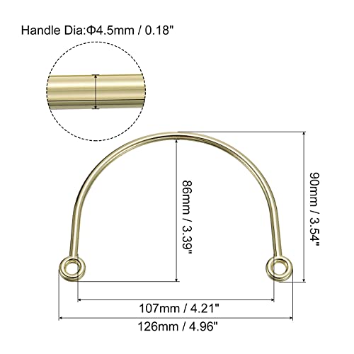 sourcing map Poignée Sac Demi-Cercle Doré Lot de 2