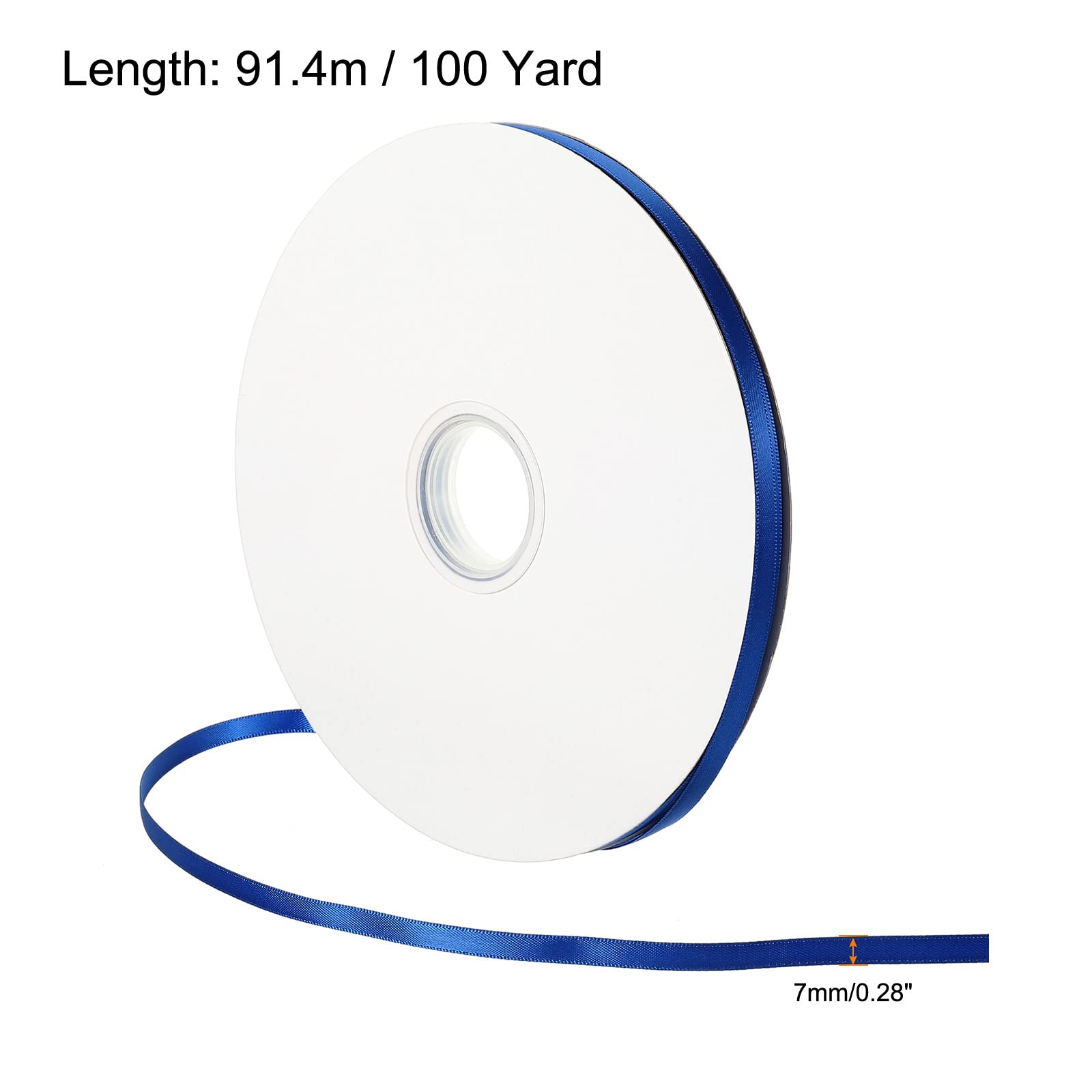 Sourcingmap Ruban Satin 7mm x 91,4m Violet Bleu Polyester