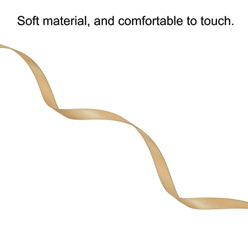 Sourcing Map Ruban Satin Beige 7 mm x 91,4 m Rouleau