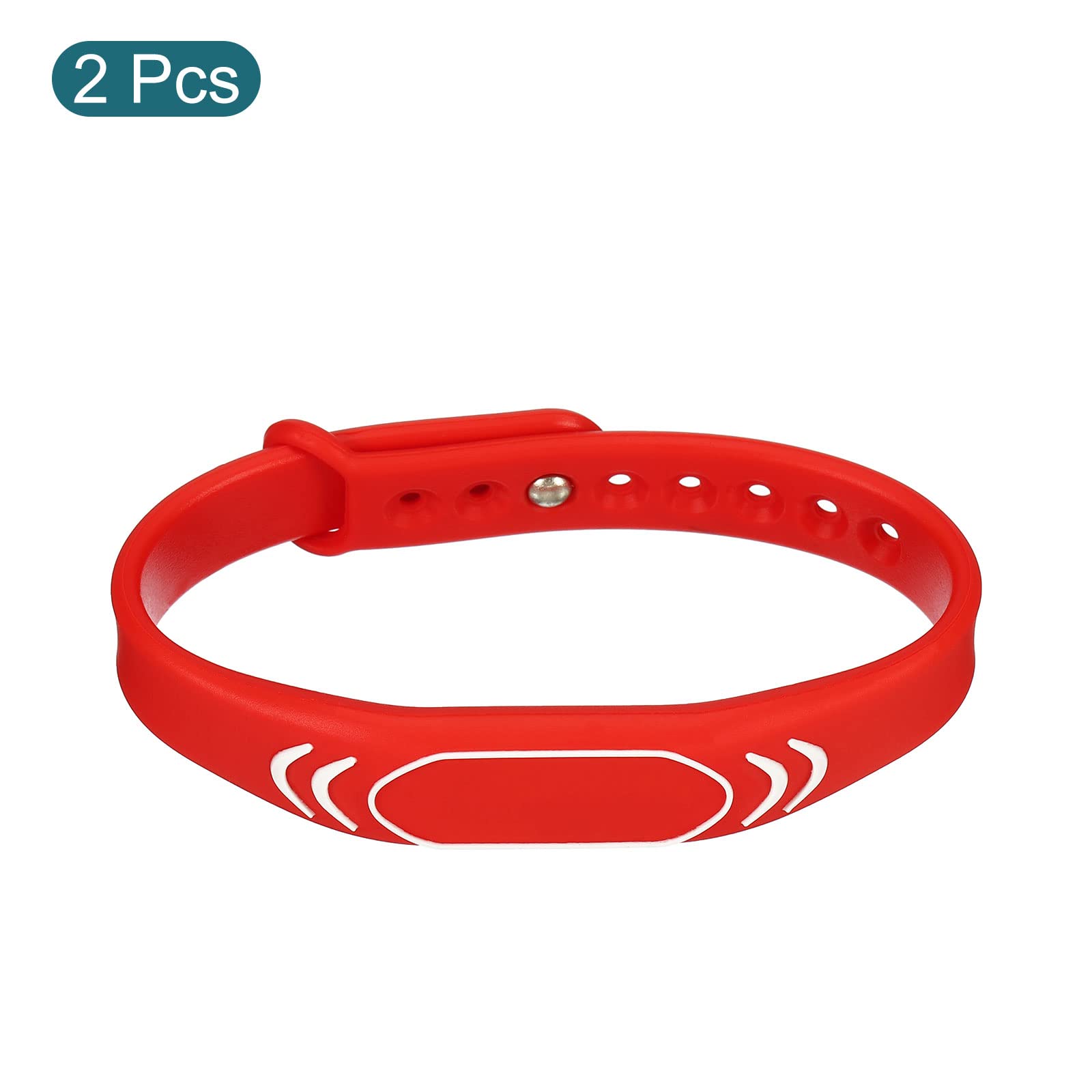 sourcing map Electronics bracelet RFID silicone 13,56 MHz rouge x2
