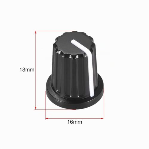 Sourcingmap bouton potentiomètre guitare 6 mm noir blanc lot 10