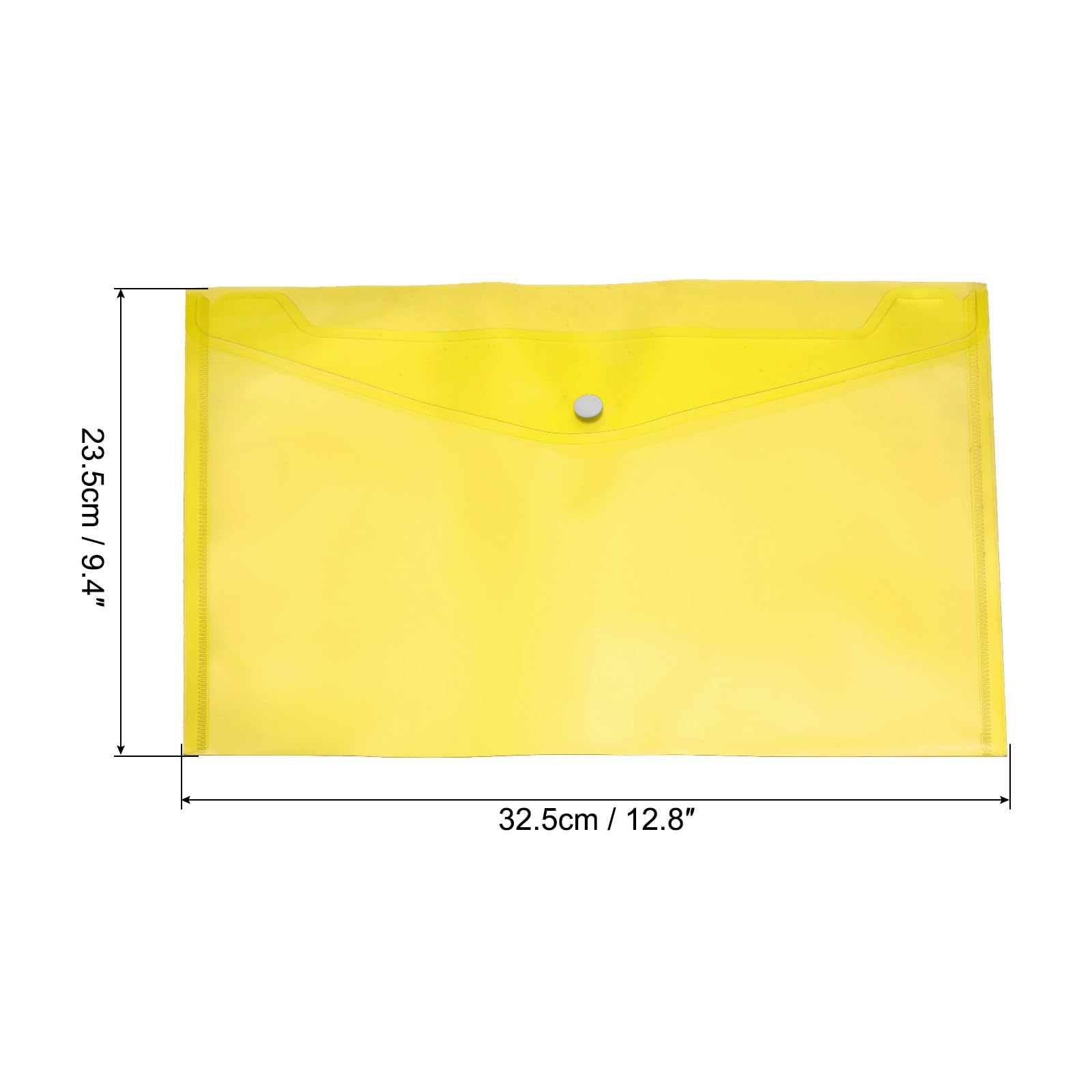Sourcingmap chemise A4 bouton jaune transparente PP