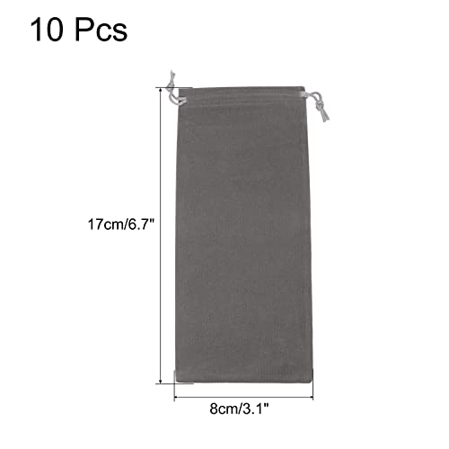 Sourcing Map Pochette Microfibre Grise 17x8 cm Lot 10 Lunettes