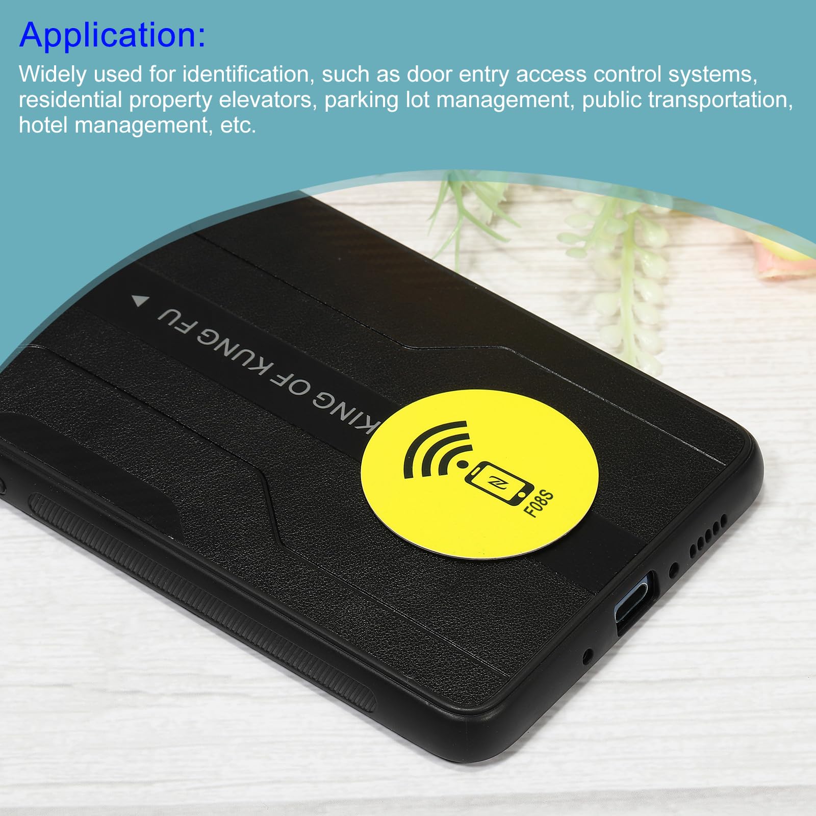 sourcing map NFC étiquette autocollant M1 13,56 MHz jaune x2