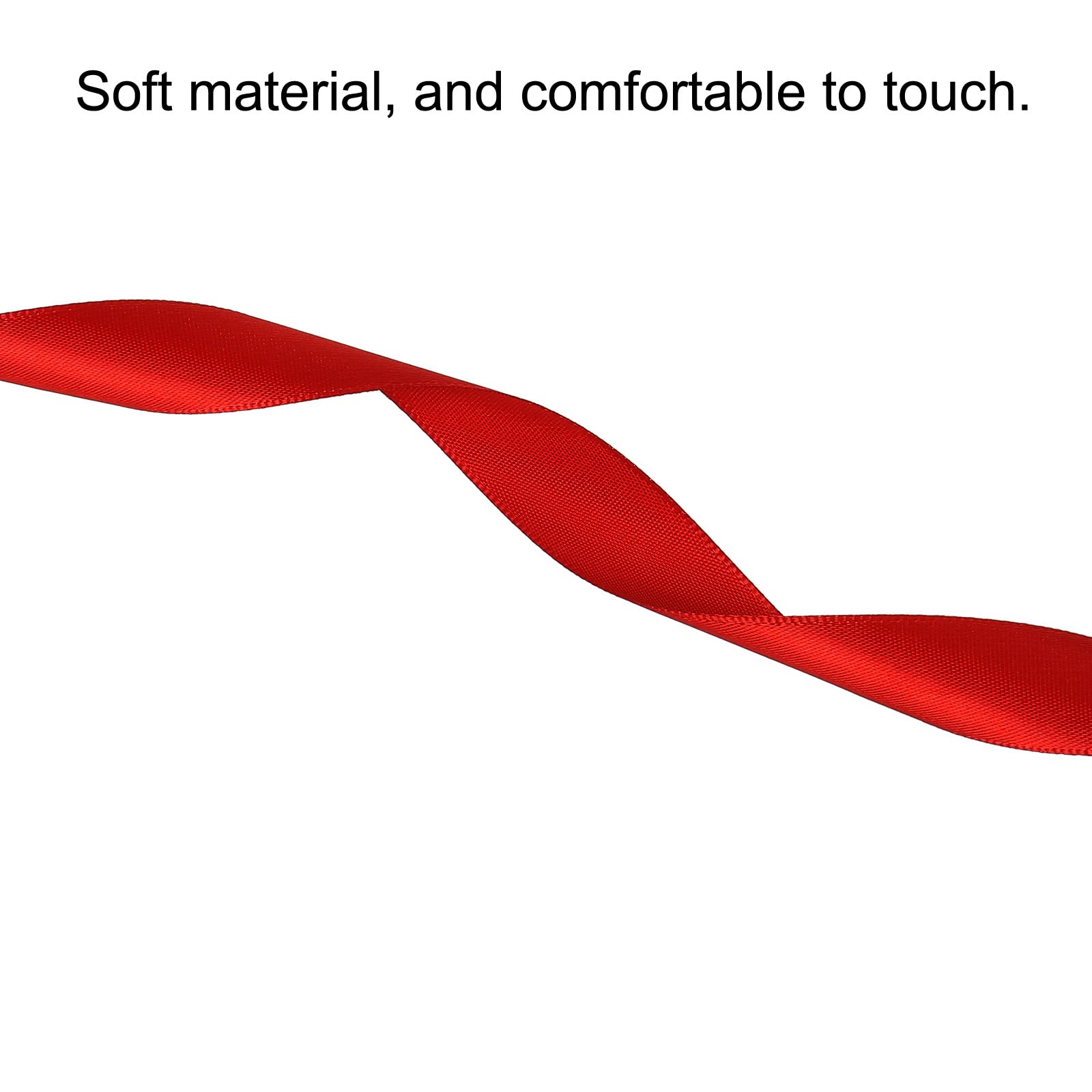 sourcing map ruban satin 20mmx91,4m rouge double face