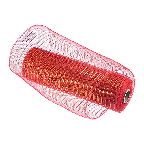 Sourcing Map Home Ruban Maille Toile Jute 26cm Rouge Or 9m