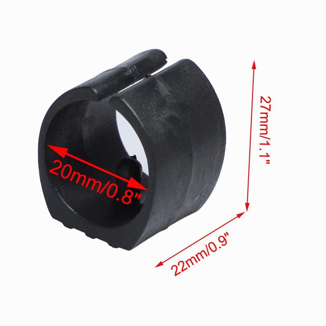 Sourcing Map patin chaise tube rond noir 20 mm 10 pcs