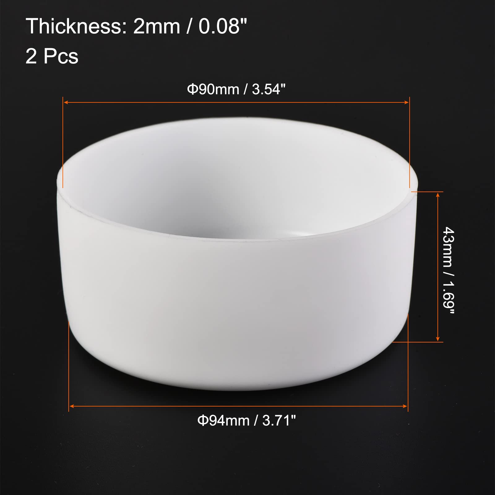 Sourcing Map 2 Protège-bouteille silicone blanc 90mm antidérapant