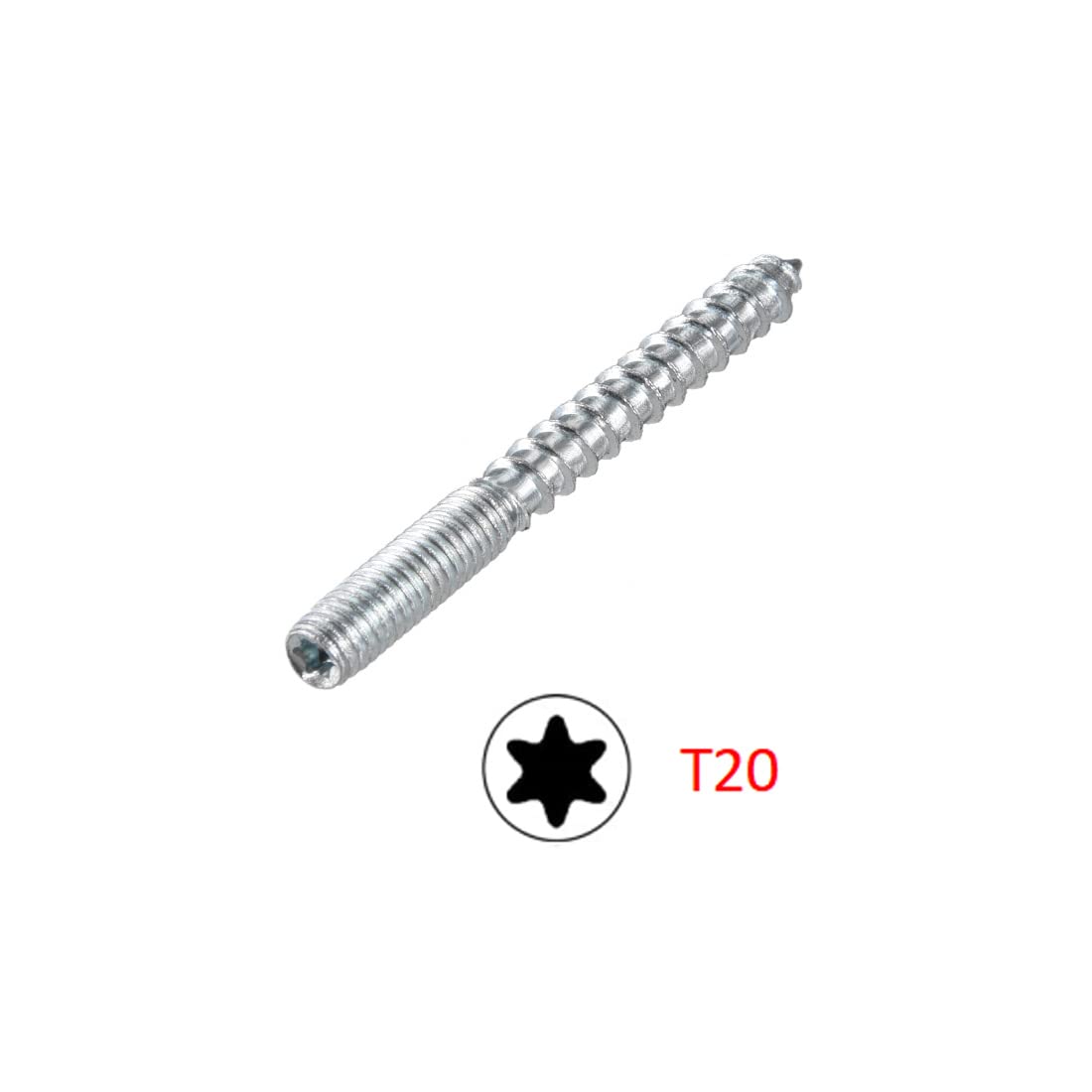 Sourcing Map Home & Garden Vis Double Filetage M6 60mm Acier 12 pcs