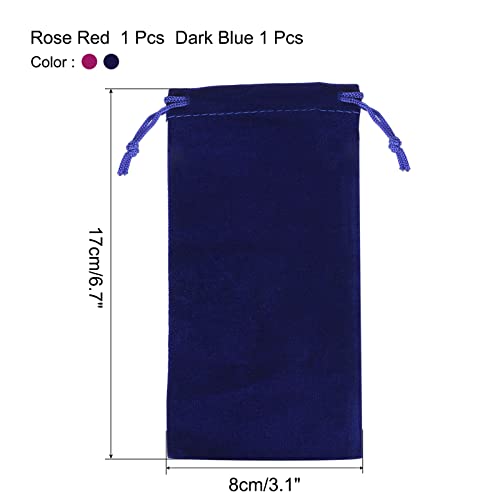 Sourcingmap 17x8cm Pochette Cordon Bleu Rose 2Pcs Flanelle